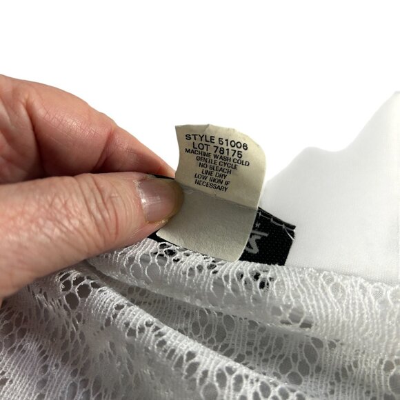 Vintage Ilyza Blouse Faux 2 Piece Size Large Lace Long Sleeve Romantic Modest - Picture 4 of 9